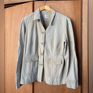 Margaret O’Leary (Size L) Tan Cotton Blend Jacket Minimalist Lagenlook Classic